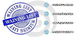 Scratched Waining List Seal and Triangle Items Mosaic