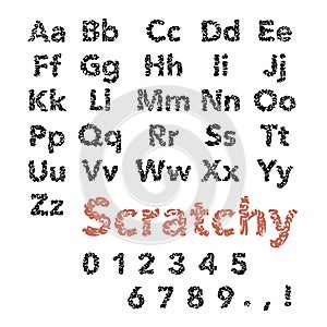 Scratchy font Alphabet