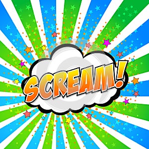 Scream! Comic Speech Bubble, Cartoon.