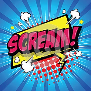 Scream! Comic Speech Bubble. Vector Eps 10.