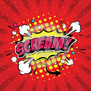 Scream! Comic Speech Bubble. Vector Eps 10