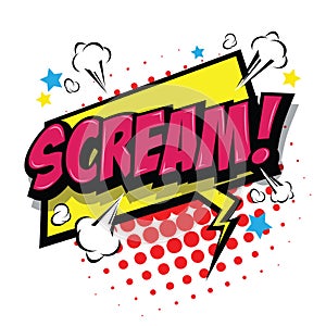 Scream! Comic Speech Bubble. Vector Eps 10.