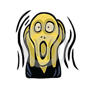 The Scream Head Vector