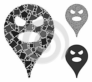 Scream smiley map marker Composition Icon of Tuberous Parts