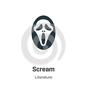 Scream vector icon on white background. Flat vector scream icon symbol sign from modern literature collection for mobile concept