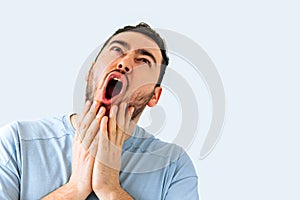 screaming bearded brutal man