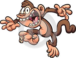 Screaming cartoon monkey