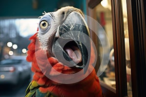 screaming exotic parrot in the room..