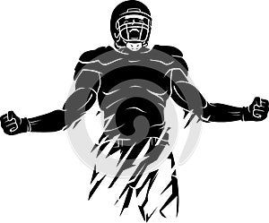 Screaming Football Player Win photo