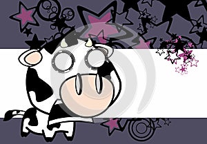 Screaming little big head cow expression background