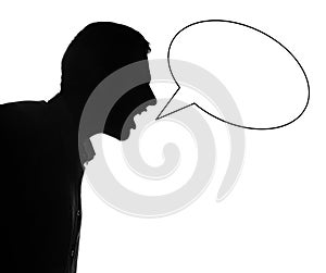 Screaming man silhouette