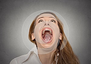 Screaming woman photo