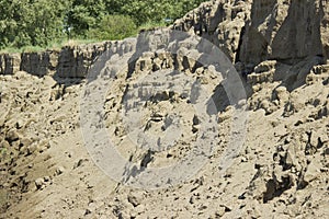 Scree of sand sand dunes, mountains, sand avalanche, texture, soil erosion, weathering