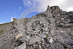 Scree Slope on Rock Outcrop