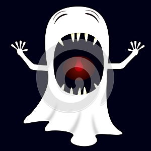 Screeming ghost - Halloween cartoon character photo