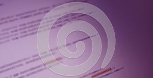 Screen of android application developing code. Lines of code on computer screen