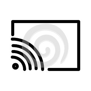 Screen cast icon linear logo mark in black and white