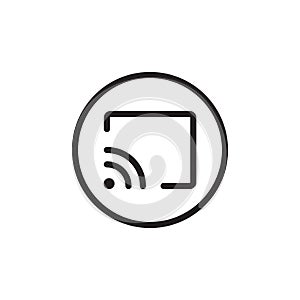 Screen cast icon Outline vector for web ui