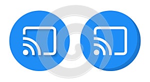 Screen cast, screencast button icon with shadow