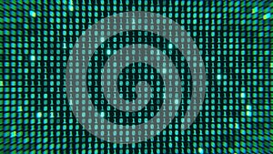 Screen close up digital computer numbers. Green digital binary data on computer screen