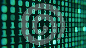 Screen close up digital computer numbers.