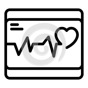 Screen defibrillator icon, outline style