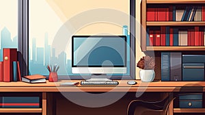 screen desktop computer on desk