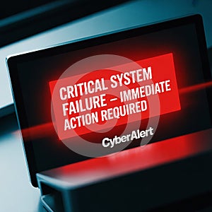 Red Warning Text on Computer Screen