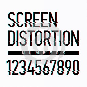 Screen distortion alphabet numbers