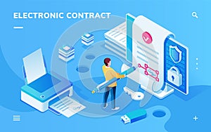Screen for electronic contract or signature app