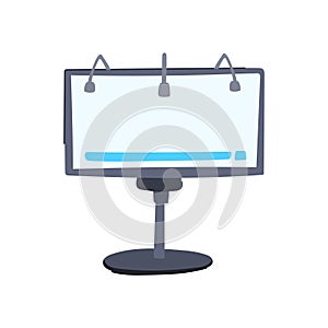 screen electronic whiteboard cartoon vector illustration