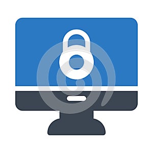 Screen glyph colour vector icon