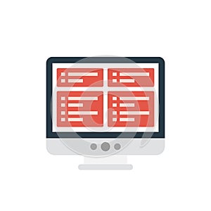 Screen vector flat color icon