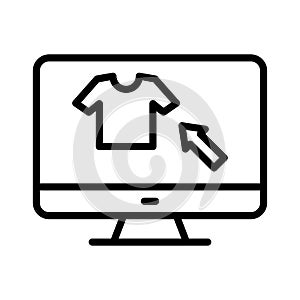 Screen thin  line vector icon