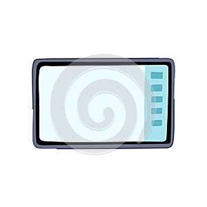 screen interactive smartboard cartoon vector illustration