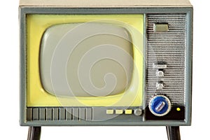 Screen of little retro television isolated