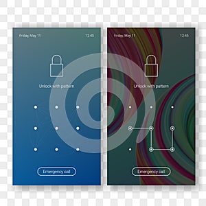 Screen lock with pattern ID unlock vector