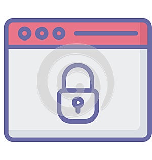 Screen lock Vector related to web browser windows and fully editable