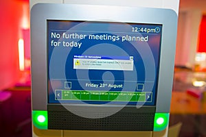 Screen with message no further meetings planned for today photo