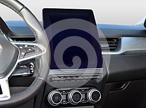 Screen multimedia system on dashboard in a modern car