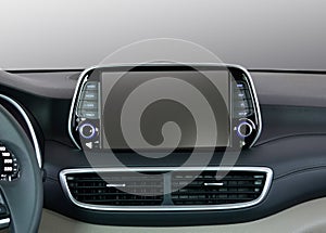 Screen multimedia system on dashboard in a modern car