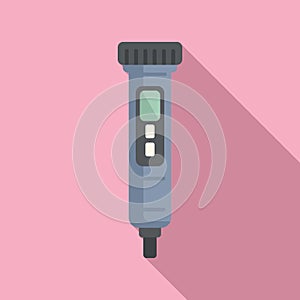 Screen ph meter icon flat vector. Sensor device soil