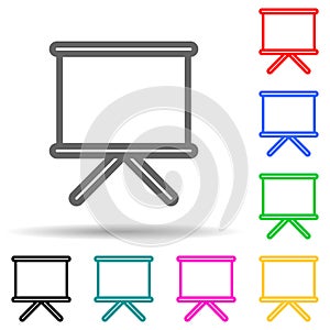 screen for presentation multi color style icon. Simple thin line, outline vector of web icons for ui and ux, website or mobile
