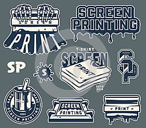 Screen printing elements collection
