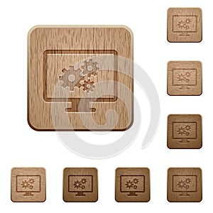 Screen settings wooden buttons