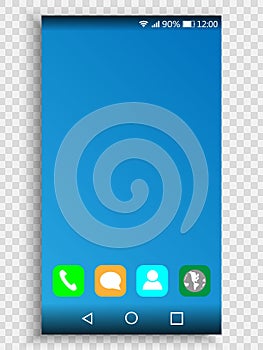 Screen of smartphone for user interface design. Isolated. for your design