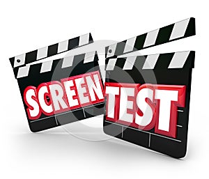 Screen Test Movie Clapper Boards Audition Peformance Acting Tryo photo