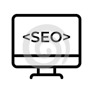 Screen thin line vector icon