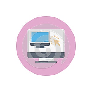 Screen vector flat colour icon
