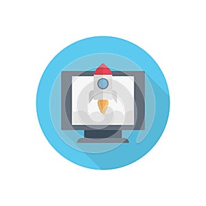 Screen vector flat color icon